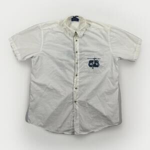 Rare Vintage Pendleton Sport Fishing White Button Down Collared Shirt Size Lrg